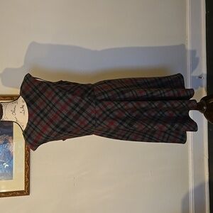 Wisp, gray, black and red flannel dress